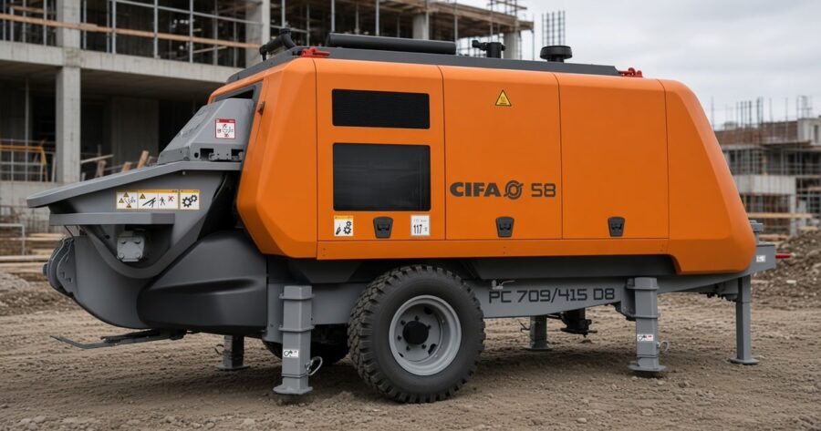 CIFA PC 709 mobiele betonpomp op de werf