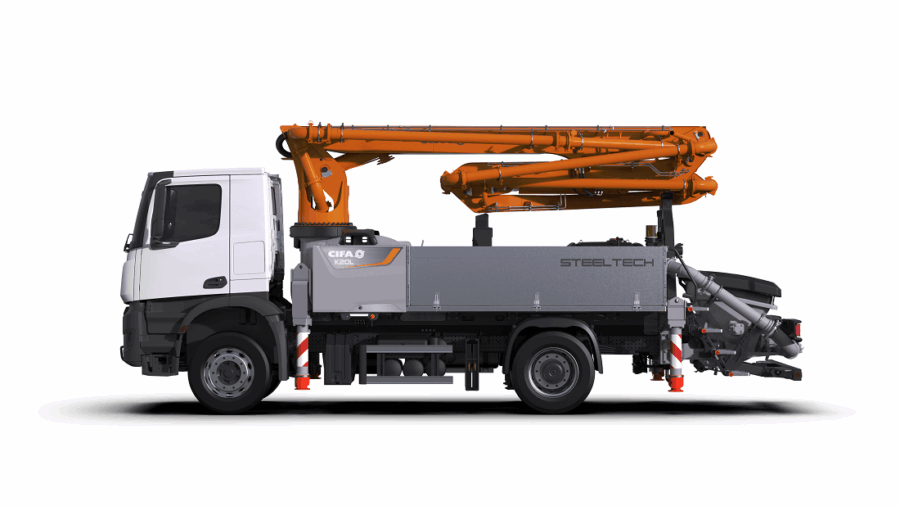 Betonpomp CIFA K20L 20 meter zijaanzicht links